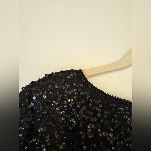 VTG Laurence Kazar Silk Beaded Party Dress Sequin Colorful Mini Medium EUC - Picture 10 of 10